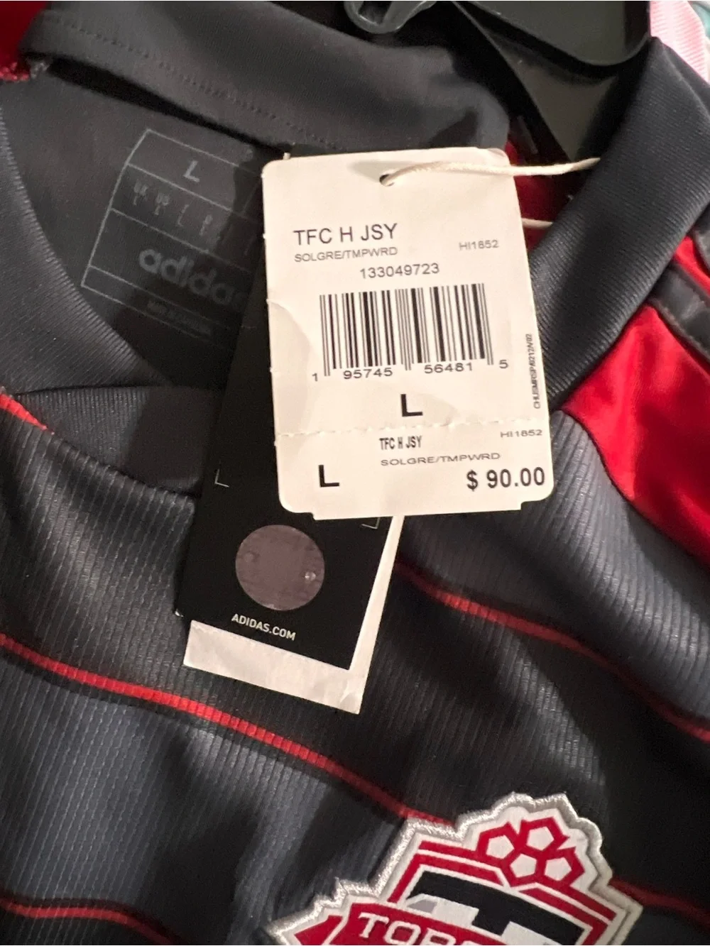 adidas Toronto FC Men's Red and Gray Soccer Jersey with Club Crest